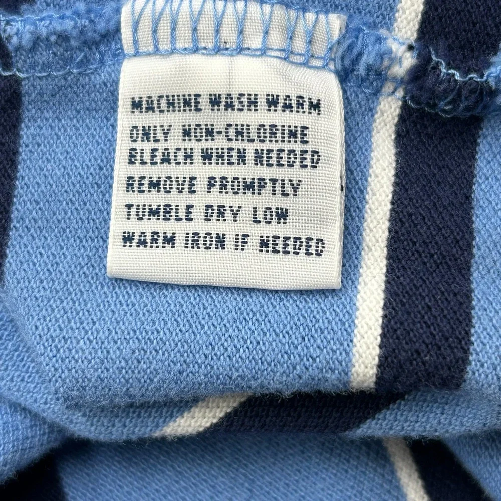 Polo by Ralph Lauren Men's XL Shirt Baby Blue w Blue & White Stripes 100% Cotton